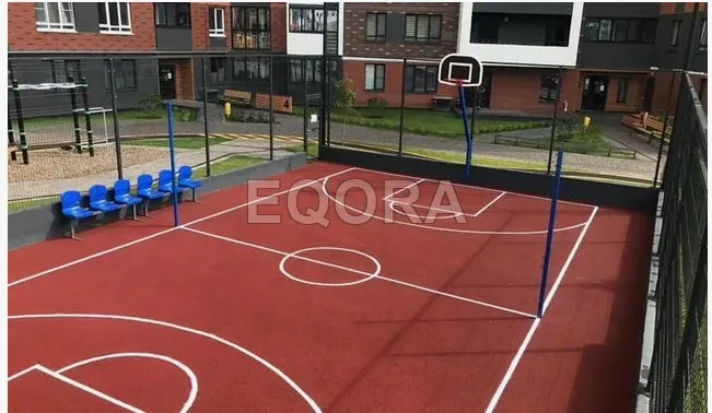 Бесшовное покрытие из резиновой крошки для баскетбольной площадки в Крутихе
