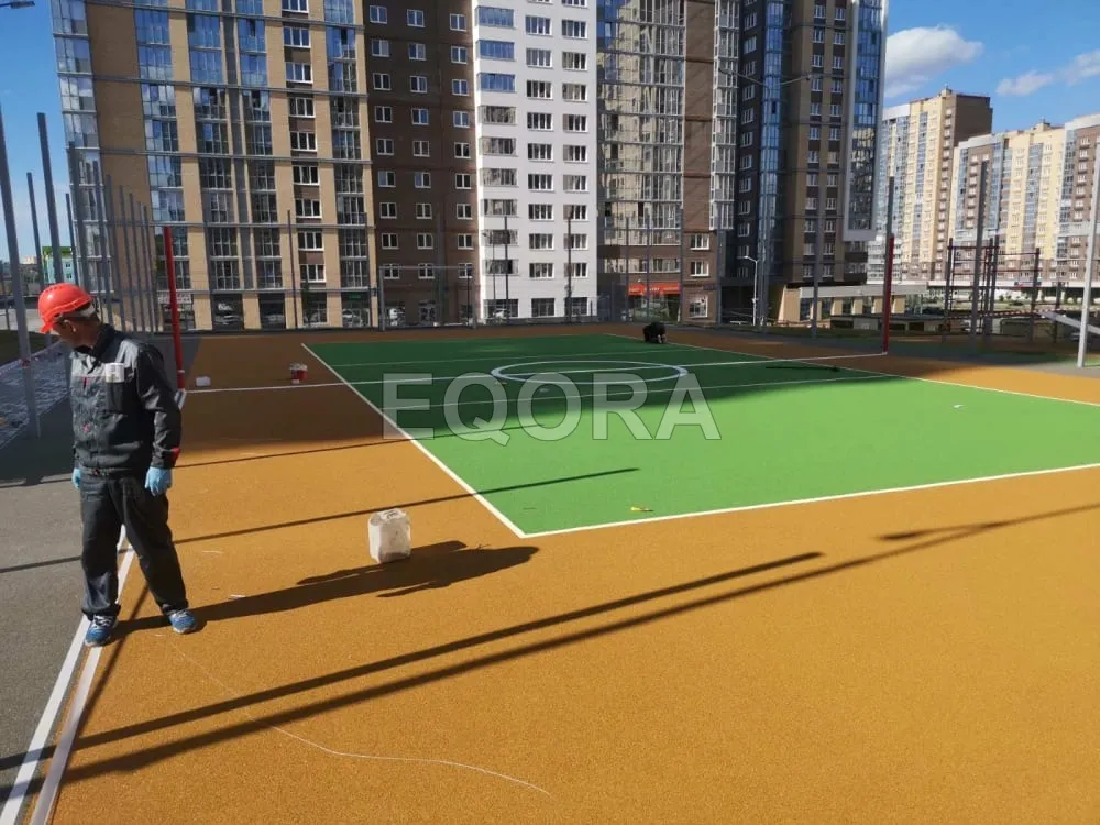 Из чего состоит бесшовное резиновое покрытие в Крутихе?
